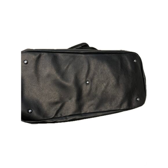 IBFun Black Canvas Faux Leather Tote Bag  20"x12"x10" - Picture 6 of 8